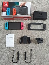 Nintendo Switch 32GB Console Boxed With Accessories + Wires - Neon Blue/Pink