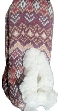 Mixit Womens Small/Medium Knit Sherpa Lined Cozy Slipper Sock NWT 1 Pair