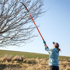 24ft Manual Pole Saw, Lightweight Tree Trimmers Long Handle for Trimming Palm