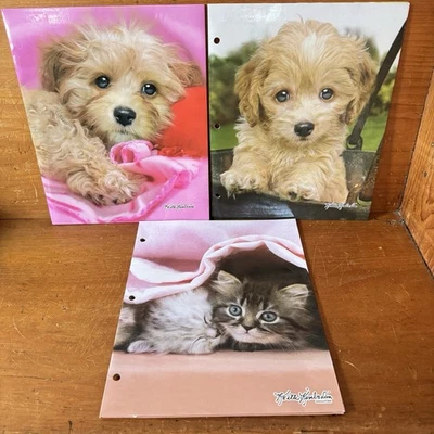 Vtg Keith Kimberlin Kittens Puppies 3 Ring Folders Set of Three - Image 1 of 4