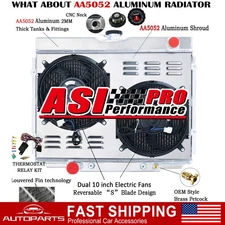 3 Row Radiator w/ 90W Fan Fit 1967-1970 Ford Mustang Mercury Cougar V8 1968 1969