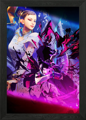 Juri vs. Chun-Li Gerahmtes Wandbild Poster Leinwanddruck Bild