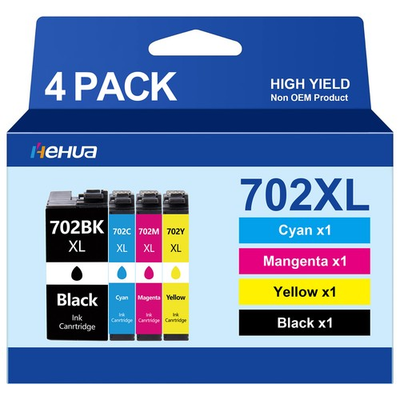 #ad 4PK 702XL T702XL Ink Cartridges for Epson 702 WorkForce WF 3720 WF 3730 WF 3733 $15.56