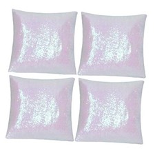 Sequin Pillow Covers,18''x18'' Set of 4 18" x 18" Pack of 4 Iridescent