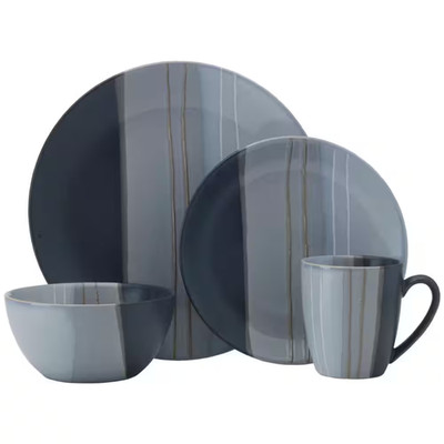 Parker Gray 16-Piece Stoneware Dinnerware Set (Service for 4)