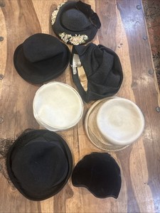 Vintage Ladies Hats Lot Of 7 Dowa NY/ Doeskin/ Mr Frank/ Yuette NY/ Miss Margo