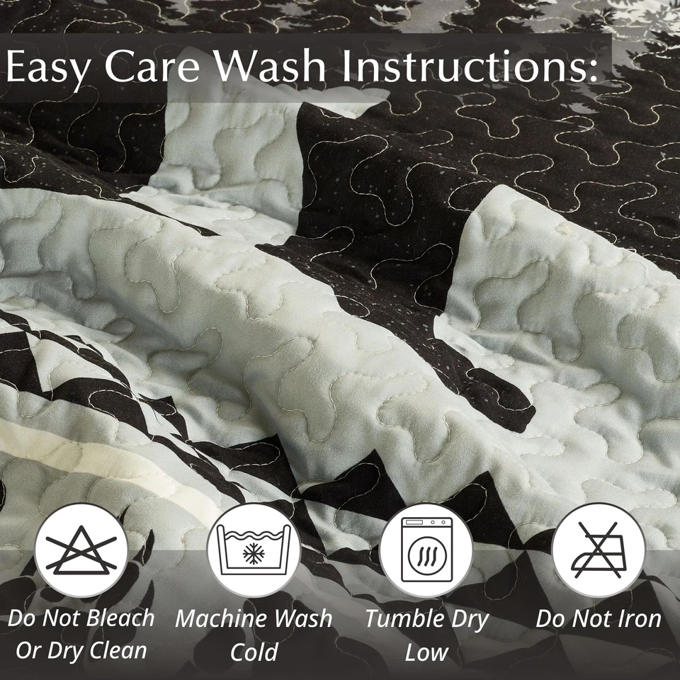 Virah Bella 3 Piece Queen Lodge Quilt Bedding Set - Moon Bear - Rustic Cabin ... - Image 4 of 4