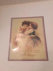 VINTAGE RARE REAL CLARK'S O.N.T. SPOOL COTTON TIN SIGN *NOT A REPRODUCTION 9x13"