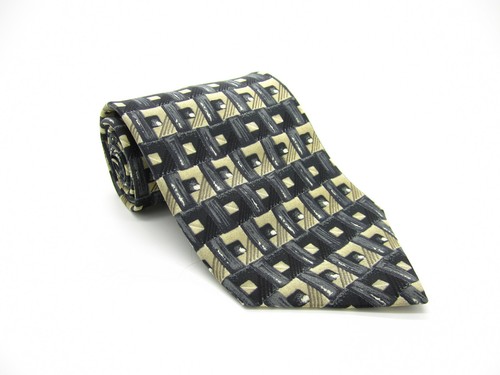 ZYLOS George Machado Seidenkrawatte mehrfarbig geometrisches Muster bedruckt in Italien - Bild 1 von 2