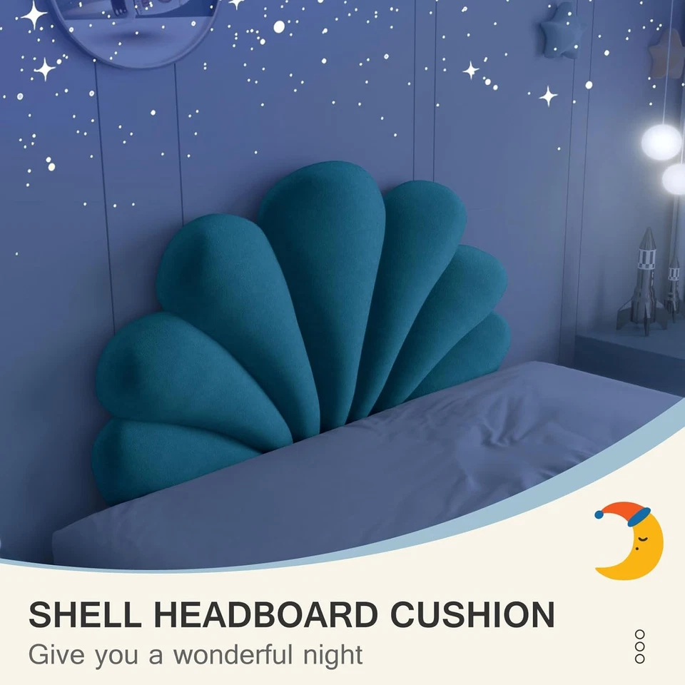 Almohada de cabecero Coastal Shell para niños, tamaño queen divertido cabecero acolchado trasero Foto 2 de 4