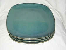 Home Essentials n Beyond 4 Square Dinner Plates,SEVEN SEAS COLLECTION,Blue Green