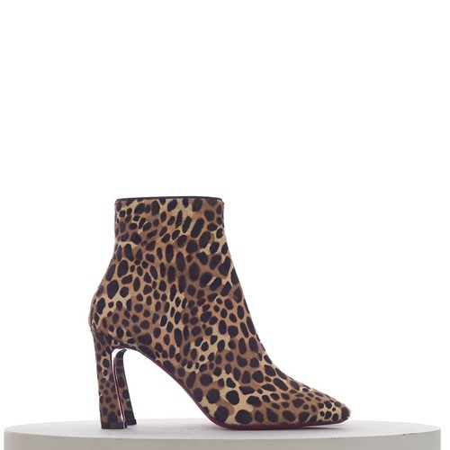 CHRISTIAN LOUBOUTIN 1295$ SO ELEONOR 85 Ankle Boot - Leopard Print Calfskin - Picture 1 of 10