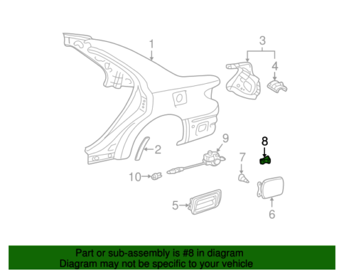 RESORTE PUERTA DE COMBUSTIBLE GENUINO TOYOTA 4RUNNER CAMRY HIGHLANDER LEXUS SCION 77360-30080 - Imagen 5 de 5