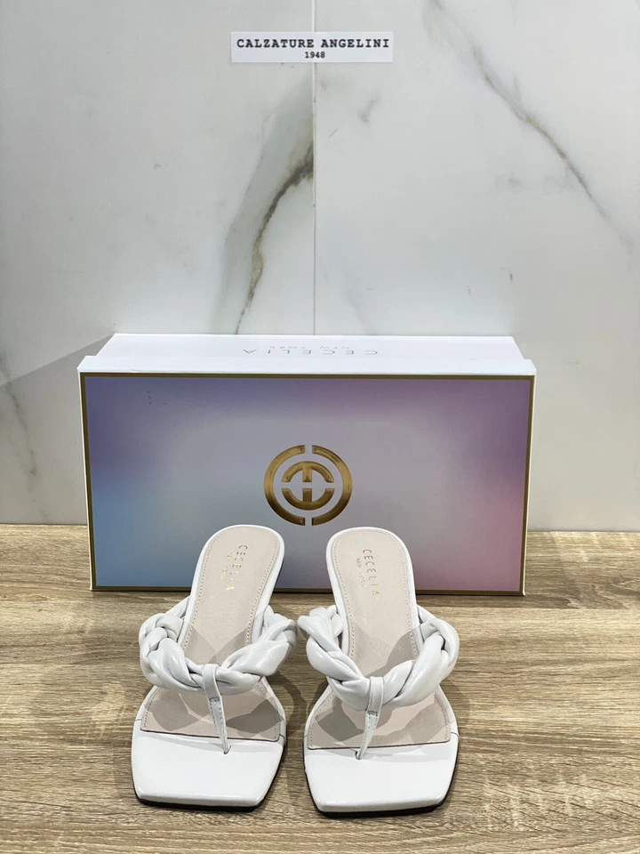 Cecelia New York Sandalo Donna Bianco Casual Luxury Woman Sandal 37 - Imagen 2 de 4