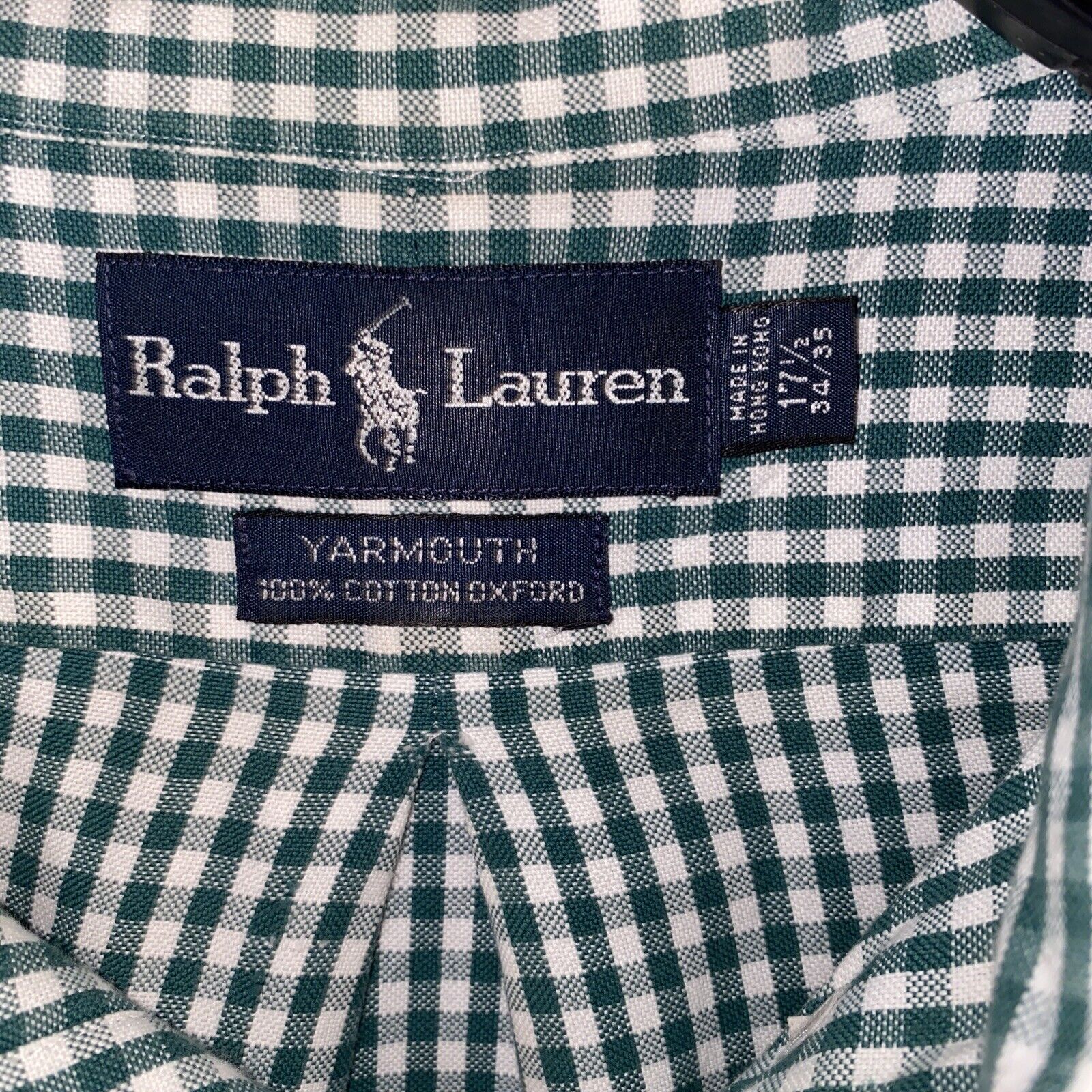 L/S RALPH LAUREN MEN'S Yarmouth Cotton Oxford Dress Shirt 17 1/2 HARDLY ...