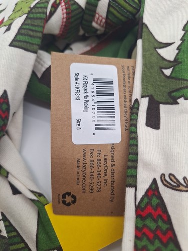 LAZY ONE PAJAMAS LONG JOHNS BEAR ESSENTIALS FLAP JACK Tree Deer Size 8 - Picture 3 of 3
