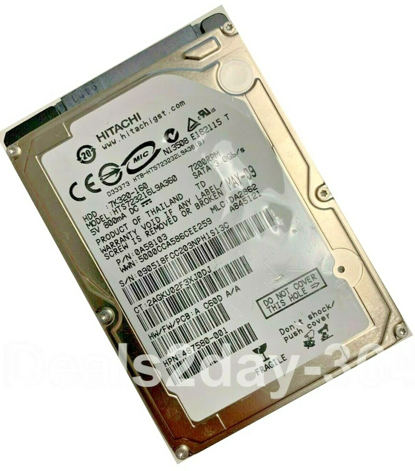 HTS723216L9A360   Hitachi 160GB SATA 2.5  HDD laptop  - Image 2 of 4
