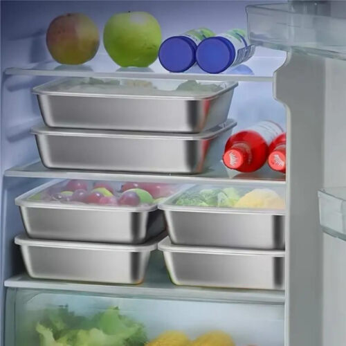 10pcs Stainless Steel Food Storage Containers Set with Airtight Lids Stackable - Picture 7 of 12
