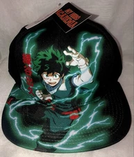 MY HERO ACADEMIA Mens Snapback Ball Cap Hat Japan Anime MANGA Izuku Midoriya NEW