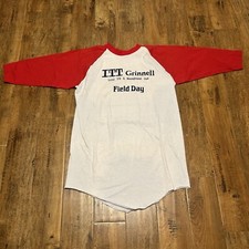 Vintage 70s Russell Athletic Red White Raglan T Shirt Mens XL True Vintage