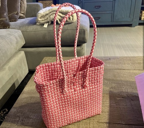 Anthropologie Pink Woven Tote. NWT. Retail- $108 - 第 5/8 張圖片