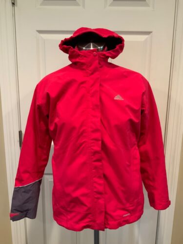 Adidas Dark Pink Hooded Zip-Up Jacket w/ Removable Fleece Lining, Size Medium