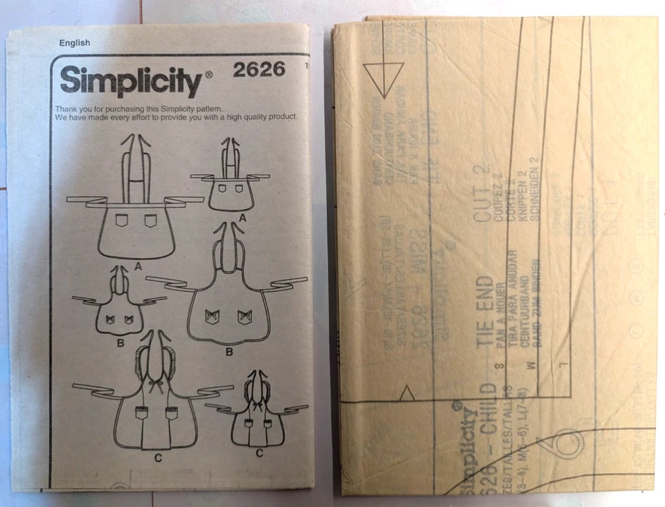 Simplicity 2626 Sz A SML Parent Child Kitchen Apron Set By Teri Uncut - Image 3 of 3