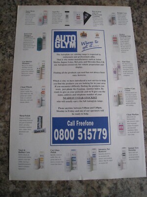 AUTOGLYM AUTOAUFBEREITUNG SORTIMENT PRODUKTLISTE 1996 WERBUNG A4 GRÖSSE DATEI 1