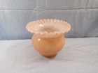 Fenton Pink Overlay Glass Spittoon Shaped Large Rose Bowl Vase