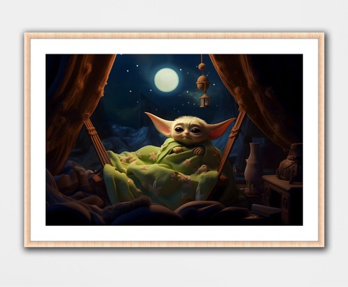 Grogu Baby Yoda Fan Art Print Wall Home Decor Poster Geek Nerd Star Wars Gaming - 第 1/6 張圖片