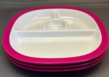 OXO Melamine Divided Child's Plates Set of 3 Pink And White New