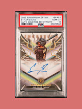 ETHAN SALAS, 2023 Bowman Inception GOLD FOIL ELECTRICITY AUTO/50,💎 PSA 10 💎