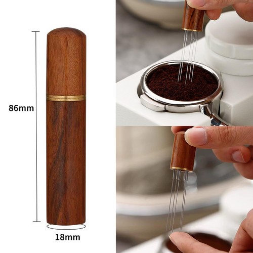 51mm Espresso Tamper with Stirrer Set Walnut Wood Coffee Press Tool Stamper w... - Picture 2 of 8