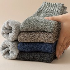 5 Pairs Mens Merino Wool Socks Insulated Cold Weather Winter Thermal Socks 7-11