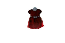 Girl's Dress by Nannette Kids Size 3T Red in Color with Lace