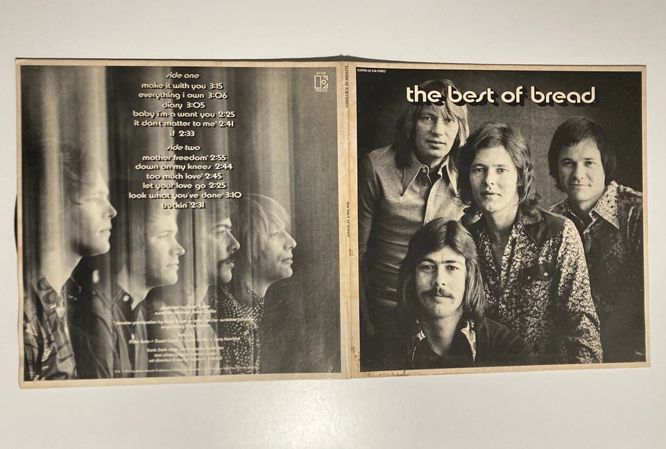 BREAD “The Best Of Bread” 1973 Vinyl LP Elektra Records 6E-108 Gatefold GOOD+ - Image 3 of 4