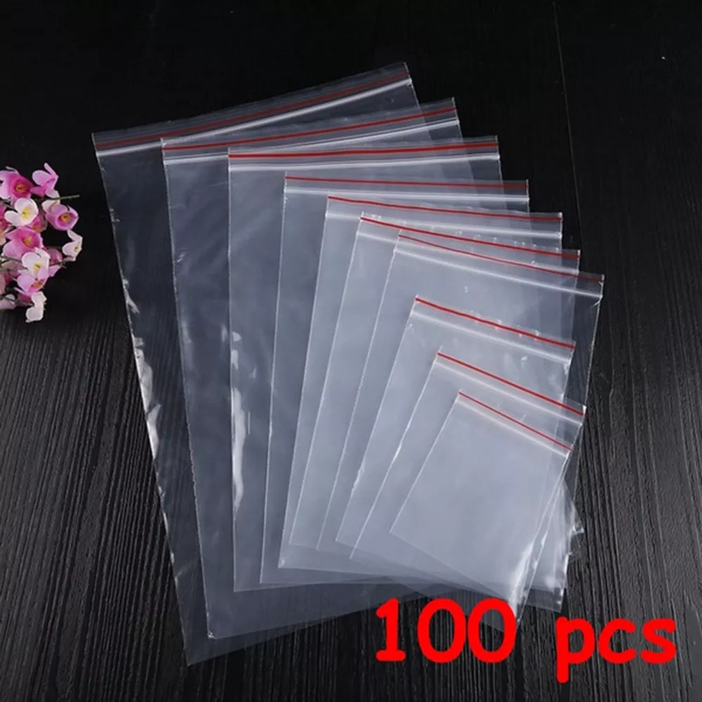 Mini Zipper PE Pouch Packaging Ziplock Bag Plastic Poly Clear Jewelry Zip  Bags