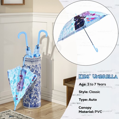 70cm Frozen II Classic Stick Umbrella Sunshade Girls Kids Gift 3+Y - Picture 7 of 9