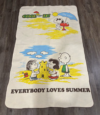Vintage 1971 Chatham Peanuts Throw Blanket Everybody Loves Summer Beach Blanket