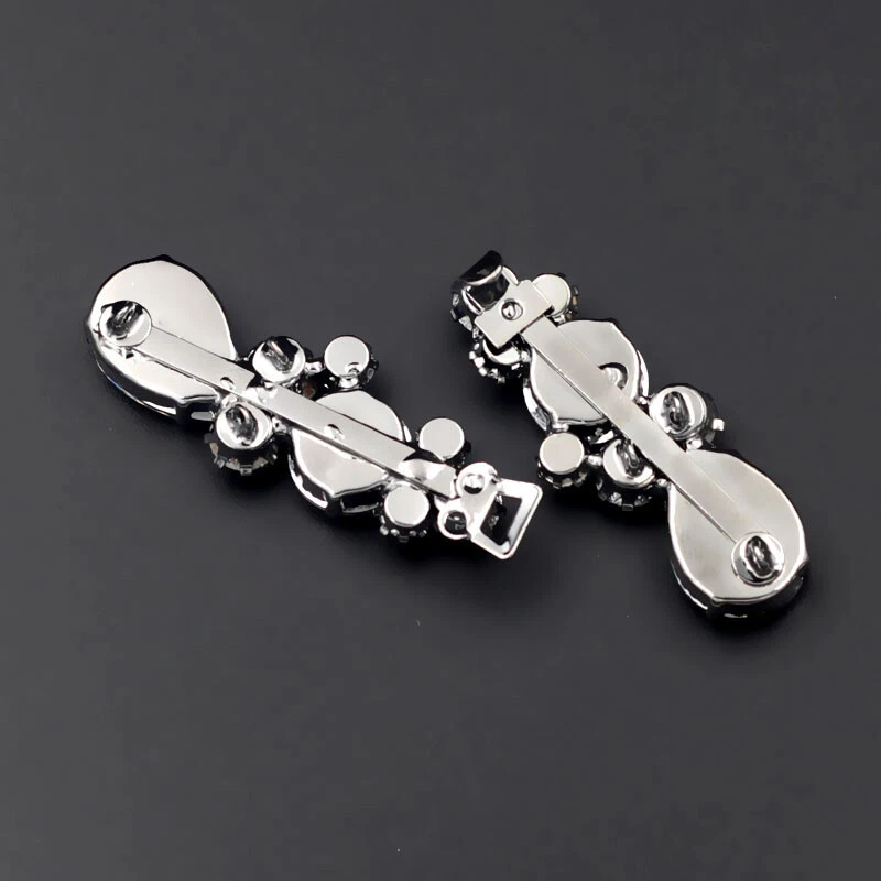 1 Pair Crystal Hook and Eye Clasp Button DIY Decorative Fastener Sewing Craft - Image 4 of 4