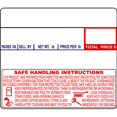 CAS LST-8030 for LP-1000/LP-II/CL5000 Label, 58 x 50 mm, Non-UPC/Safe Handling 