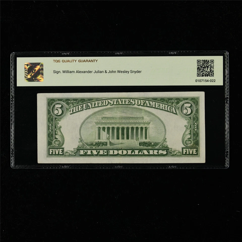 1934C Silver Certificates 5 Dollars Fr#1653 - Image 2 of 4