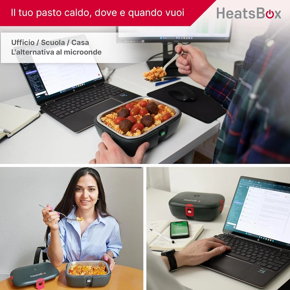 Heatsbox Style+, Scaldavivande Elettrico per Riscaldare Cibi, Ciotola in Acciaio - Immagine 3 di 4
