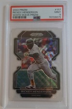 2022 Panini Prizm - Tier II Rickey Henderson #157 White Wave Prizm PSA 9 pop 2