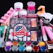 Paquete De Uñas Acrilicas Kit De Esmalte Profesional Para Pinceles Set Rutilar