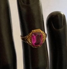 Antik Ring Gold 333er violett /rosa Stein , 8 Karat Goldring Verlobung  Schmuck