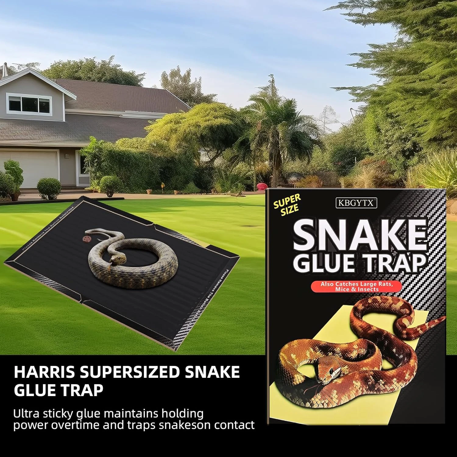 4 Pack 10" x 16" Large Snake Glue Traps with Enhanced Stickiness, Snake Rat Stic - product detail image 8