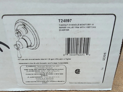 #ad #ad Delta T24897 Cassidy 14 Ser Pressure Balanced Valve Shower Trim 2 Handle Chrome $199.99