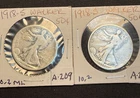 2-1918 S Walking Liberty Half-Dollar 90% Silver  2 coin lot. A-209-A-210