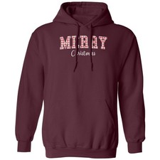 Merry Christmas Red Check Pattern - Xmas Holiday Gift Unisex Hooded Sweatshirt